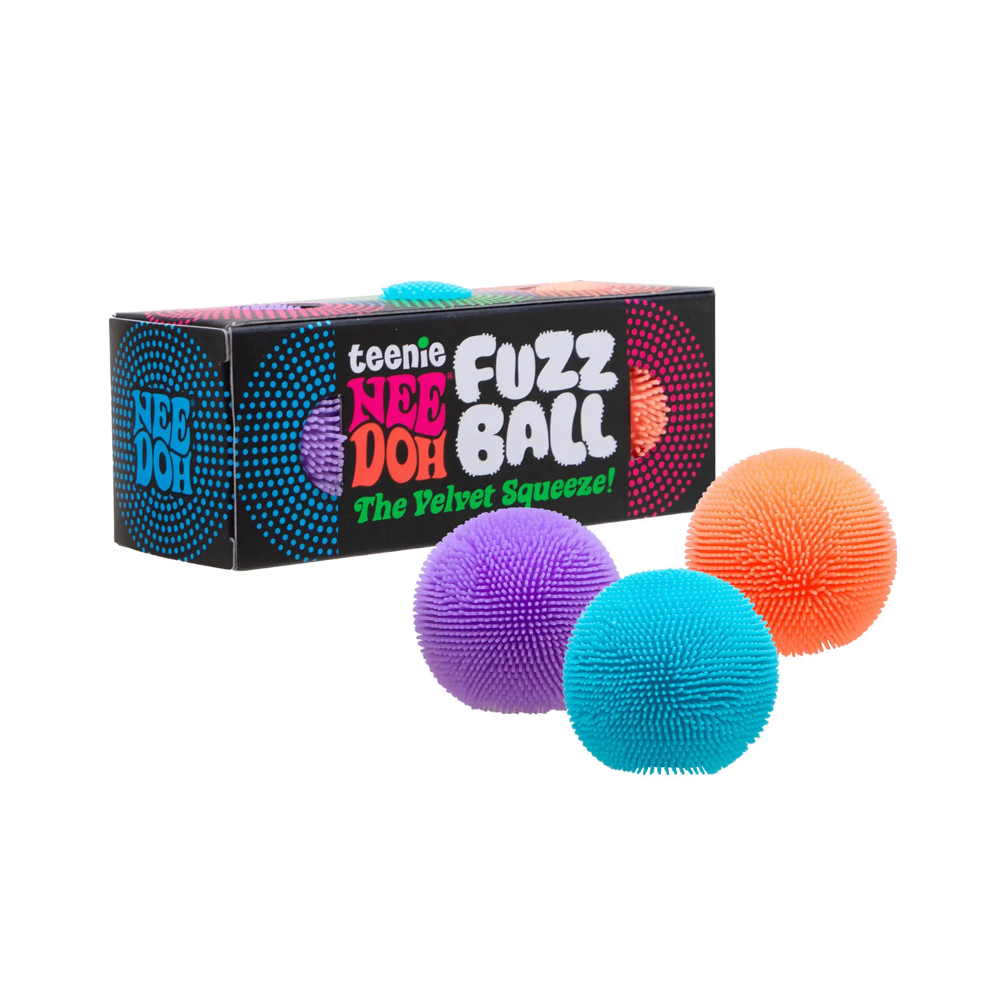 NeeDoh Teenie Fuzz Ball The Velvet Squeeze 3-Pack (colors may vary) - Collectible