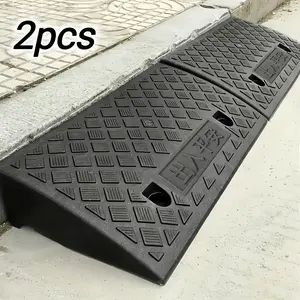 Portable Stair Ramp Pads, Plastic Car Truck Threshold Mats, Triangular Speed Bump Reducer, 2 Pieces, Roadside Safety Accessories
