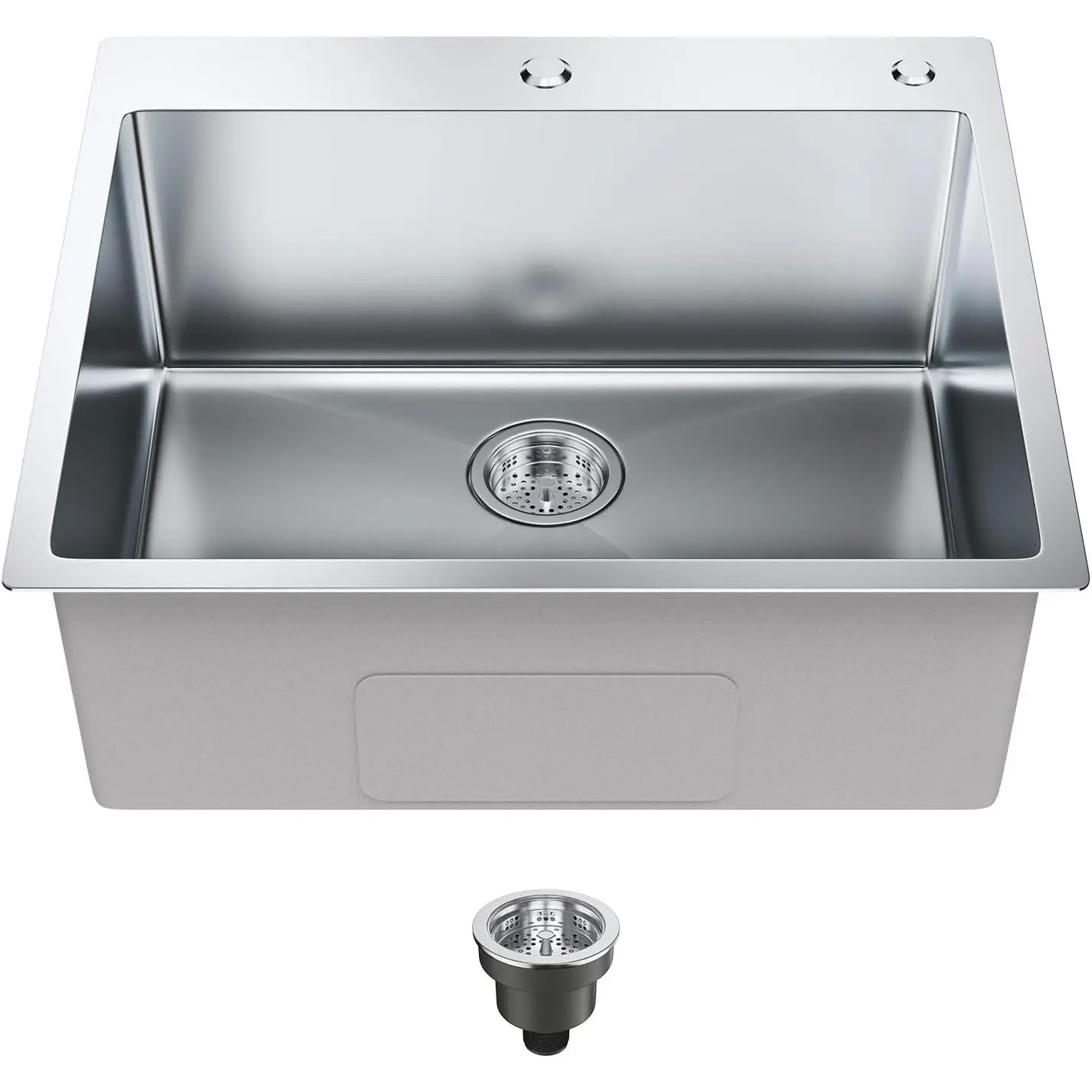 VEVOR Kitchen Sink, 304 Stainless Steel Recessed Sink, Top Mount Single Bowl with Accessories (2 Pack), Home Dishwasher Sink for Workstation, RV, Prep Kitchen and Bar Sink, 25"