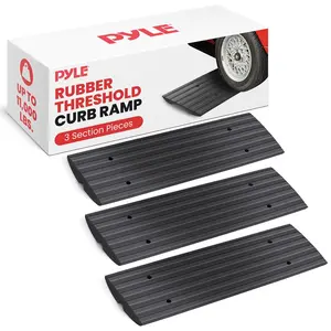 Car Truck Curb Ramps - Pack of 3 | Heavy Duty 12FT Rubber Driveway Ramp Set - 11,000 lbs Capacity Waterproof Vehicle Ramp for Cars, Trucks, RV & Trailer - Indoor Outdoor Use