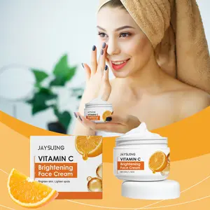 JAYSUING Vitamin C Face Cream Moisturizer Ascorbic Acid Citrus Extract Brightening Hydrating Antioxidant Fade Dullness Daily Brightening Glow Skin