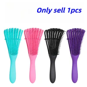 Hair Comb for Curly Thick Hair, 1 Count Curly Hair Brush Beautiful Shiny Waves Comb for Wet Dry Oily Long Hair, Wide Tooth Nylon Bristle Styling Tool