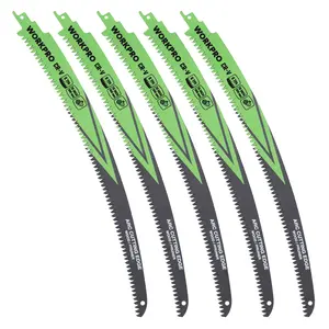 #SpringGlowUp WORKPRO 380 mm 5-Piece Wood Pruning Reciprocating Saw Blades Set, Sabre Saw Blades for Cutting Branches, 6TPI Saw Blades Set, Compatible with Most Reciprocating Saw