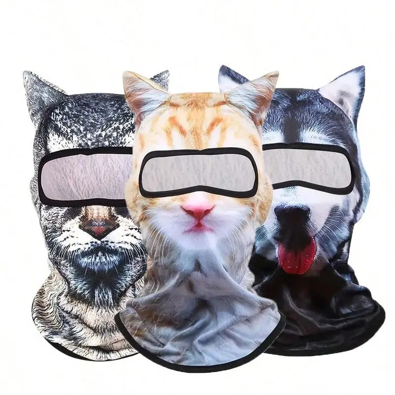 4-Season Animal Head Anti-UV Athletic Face Mask - 3D Digital Printing Ski Mask Balaclava, Full Face Covering for Summer Outdoor Sports, Athletic Face Masks
