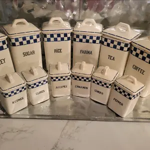 Vintage german Pottery canister and spice est.