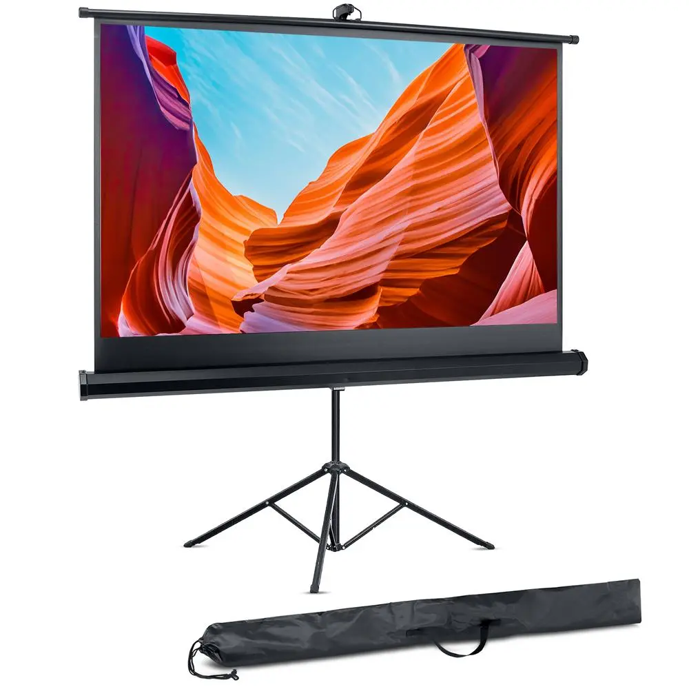 80" Foldable Durable Portable Metal Projector Screen - 16:9 Ratio White Matte Surface, Quick Setup, Steel-Aluminium Frame, Compatible with Home Projector, Mobile Use, Classroom, Tripod Stand, Watch Party, 84'' Inch Diagonal