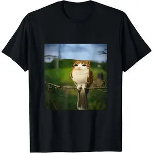 100% Cotton Unisex Funny Cat Owl Meme Funny Meowl Meme brainrot gen z Memes T-Shirt