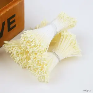 400pcs Handmade DIY Flower Materials, 1mm Pearl Beads Heart Accessories, Glitter Bud Fondant Core Net Flowers, Craft Supplies