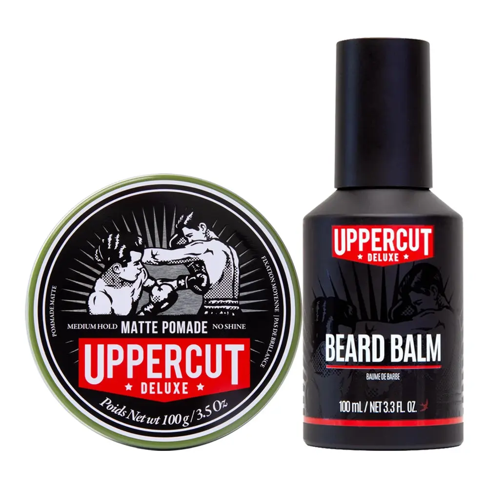 Beard Balm Bundle with Matte Pomade for Men's Facial Hair Styling & Grooming