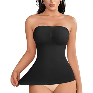 Strapless Shapewear Tank Tops for Women Compression Tank Top  Control Long Tube Tops Camisoles