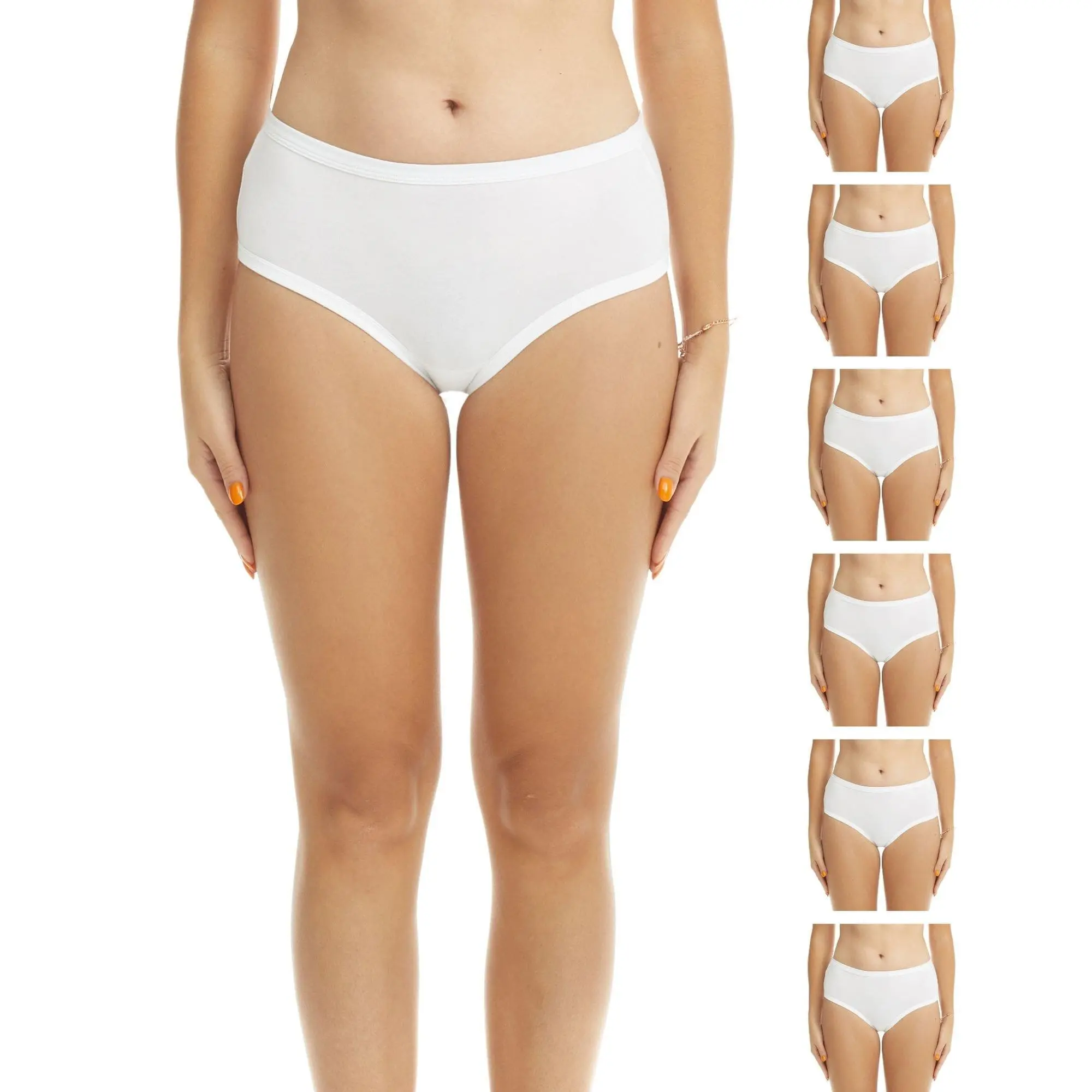 White Mid-Rise Cotton Brief Underwear for Women White Mid-Rise Cotton Brief Underwear for Women