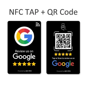 Google Review Cards, NFC Tap & Dynamic QR Code, Easy Setup with Review Link Management, No APP Required, Review Us On Google , Review Sign, Business Card, Vertical Cards