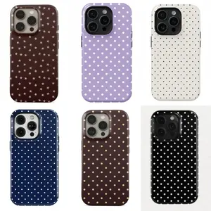 Colorful background with star and polka dot pattern phone case, featuring durable and shockproof protection design, suitable for iPhone 16/15/14/13/12/11/17 ProMax Plus for Samsung phones, It's the perfect gift for her and your loved ones.