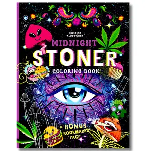 "Midnight Stoner Coloring Book: Trippy, Funny Zen doodle for Adults + Bonus Bookmarks! Perfect Gift for Mindful Relaxation & Creativity!"