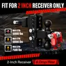 PPOLB Heavy-Duty 6-In Drop Adjustable Trailer Hitch - 2-In Receiver Dual Ball Mount with Shackle, 10,000 LBS GTW, Anti-Theft Keyed Locks, Integrated Muffler & Rub Pads, Corrosion-Resistant Engineering High-Strength Steel, Boating Water Sports Use