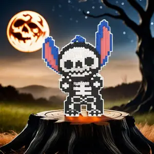 Halloween Skull 3D Puzzle Building Block Set, Creative Room Decor Gift for Birthday/halloween/xmas/easter, Unique DIY Home Decoration Idea