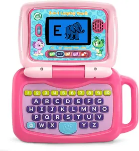 Kid's 2-in-1 Electronic LeapTop Touch, Early Childhood Educational School Supply, Frustration-Free Packaging, Pink