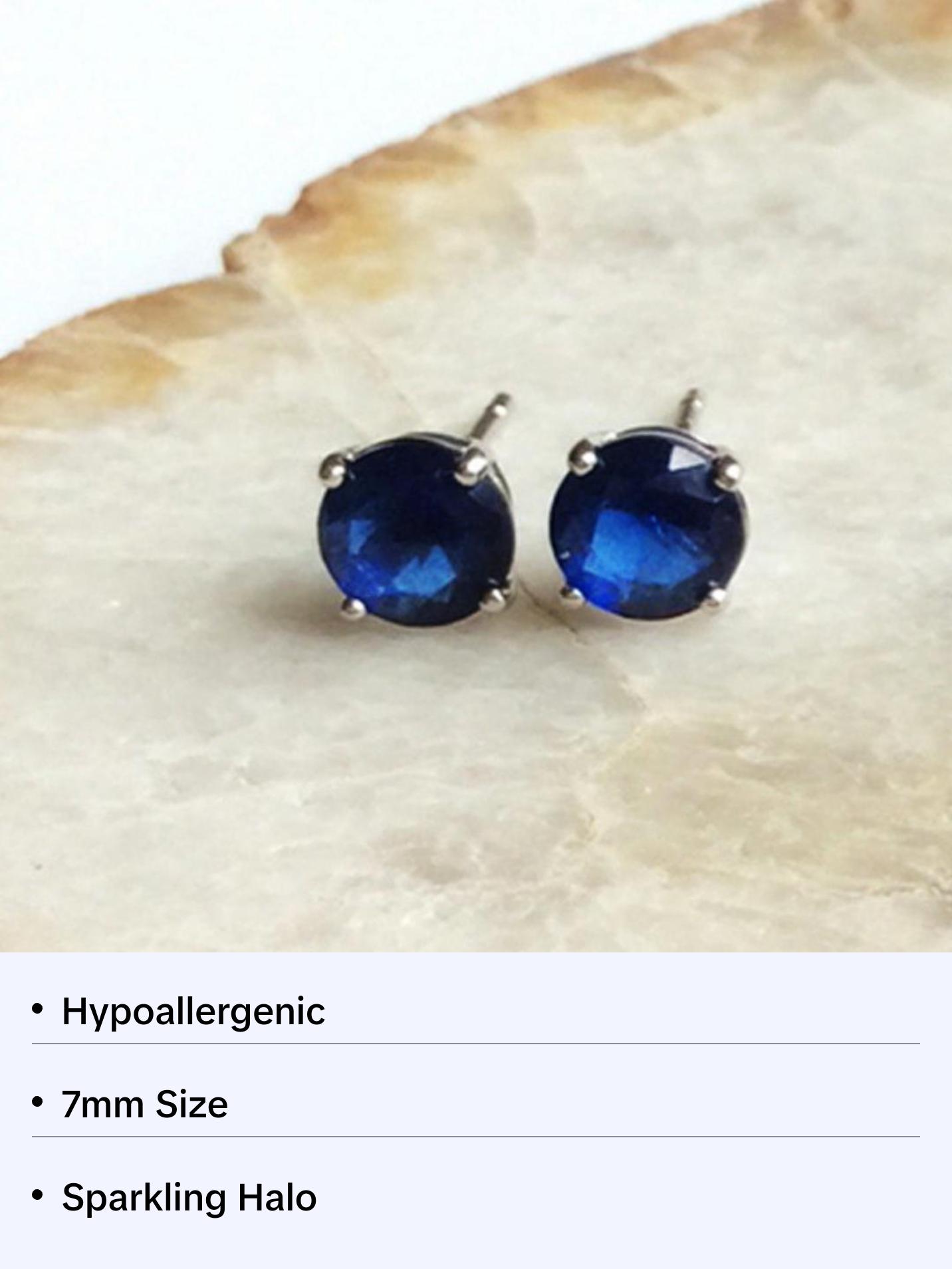 Sapphire Stud Earrings in Sterling Silver Sapphire Stud Earrings in Sterling Silver