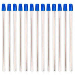 Bag of 100 Dental Disposable Saliva Ejectors Dental Suction Tips, Saliva Aspirator Tube & Evacuation Suction Tips, Clear Body with White/Blue Tips (Blue)