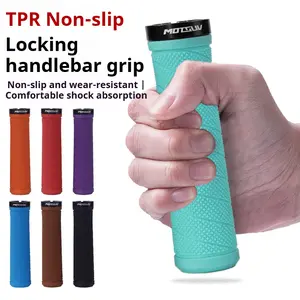 Bicycle Grip Cover Aluminum Alloy Locking Granular Comfort Non-slip Shock Absorber for Outdoor Riding