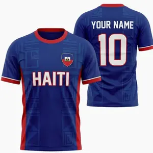 Haiti Soccer Jersey for Fans, Custom Football Shirt, Personalized Name Number T shirt, Polo shirt, Unisex S-5XL UYH2