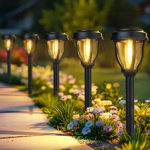 ISUNMEA 12 Pack Solar Lights Outdoor, Solar Pathway Lights Auto On/Off 3000K Waterproof Garden Landscape Lighting for Your Garden, Landscape, Path, Yard, Patio, Driveway,Walkway Decor