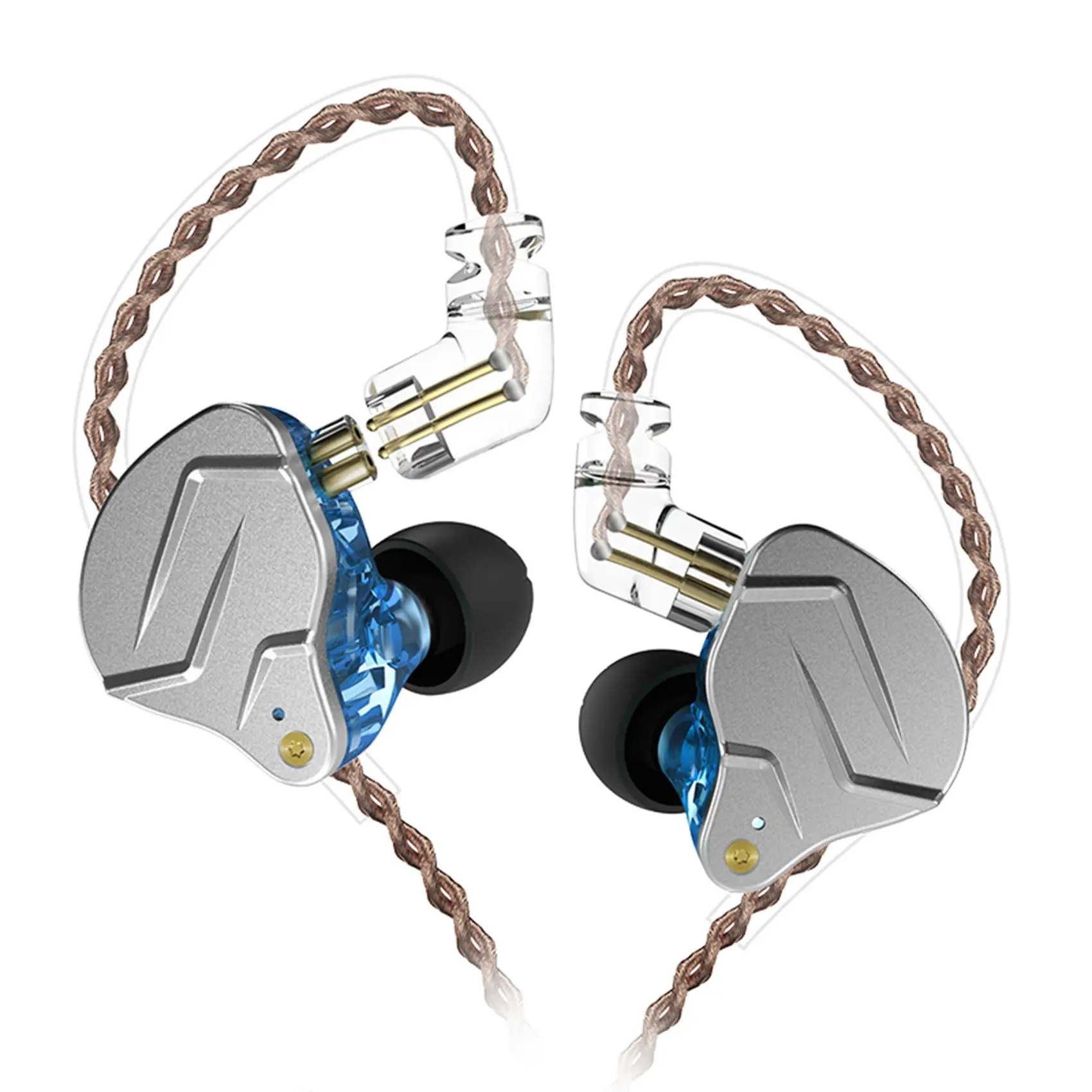KZ ZSN Pro in-ear Monitor Earphone, In Ear Monitors, In Ear Design, Hybrid Dynamic Driver Balanced Armature Wired Earbuds, Wired Earphones, Wired Headset, Deep Bass Headphones, Suitable for Enthusiasts/Musicians/Students