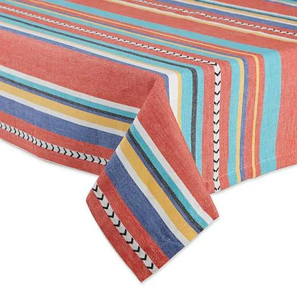 Design Imports 60" x 84" Verano Stripe Tablecloth