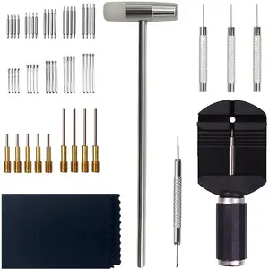 Watch Link  56 in 1 Kit, for Watch Band Detachment and Bracelet Sizing Adjustment, Watch Chain Sizing Bracelet Adjuster Resizing Tool with Pins Hammer and Spare