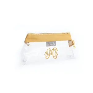 Beige Classic Canvas CLEAR Bag with monogram