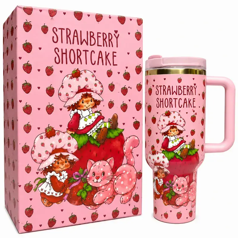 [HOT] Strawberry Shortcake Quencher 40 Oz, Limited Edition Drinkware, Tumbler Gift for her