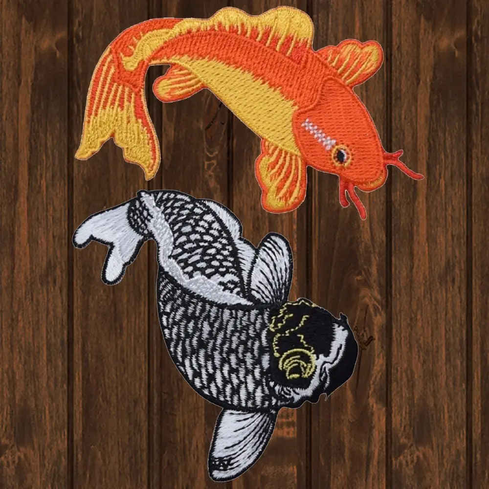 Koi Fish Embroidered Patch — 2-Pack — Iron On
