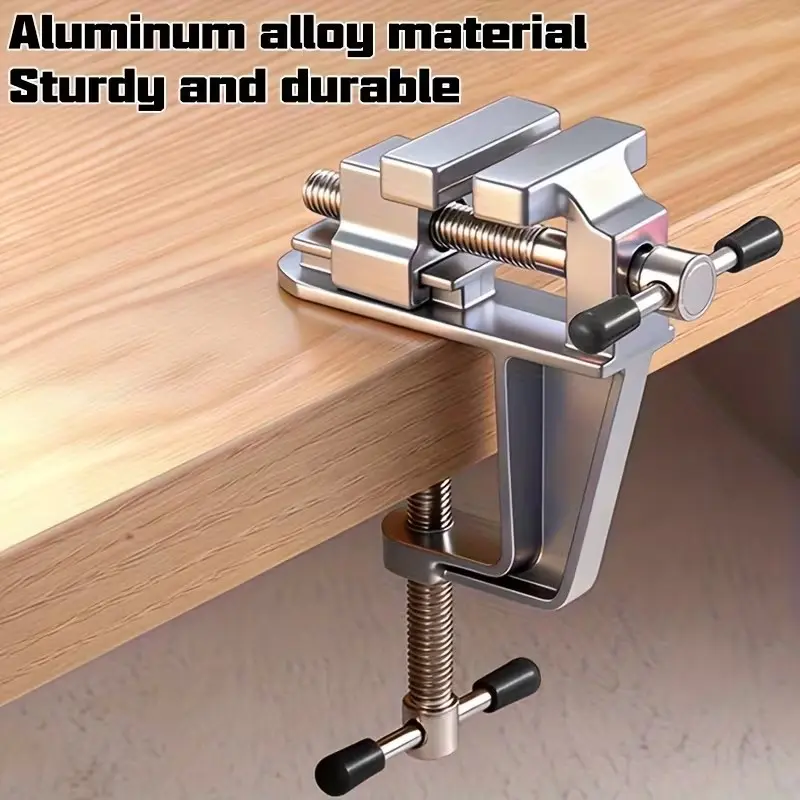 Versatile Heavy Duty Aluminum Alloy Workbench Vise, Multipurpose Vise, Compact Bench Vise, Adjustable Desktop Fastener, Jewelry & Electronics Workstation Mini Clamp