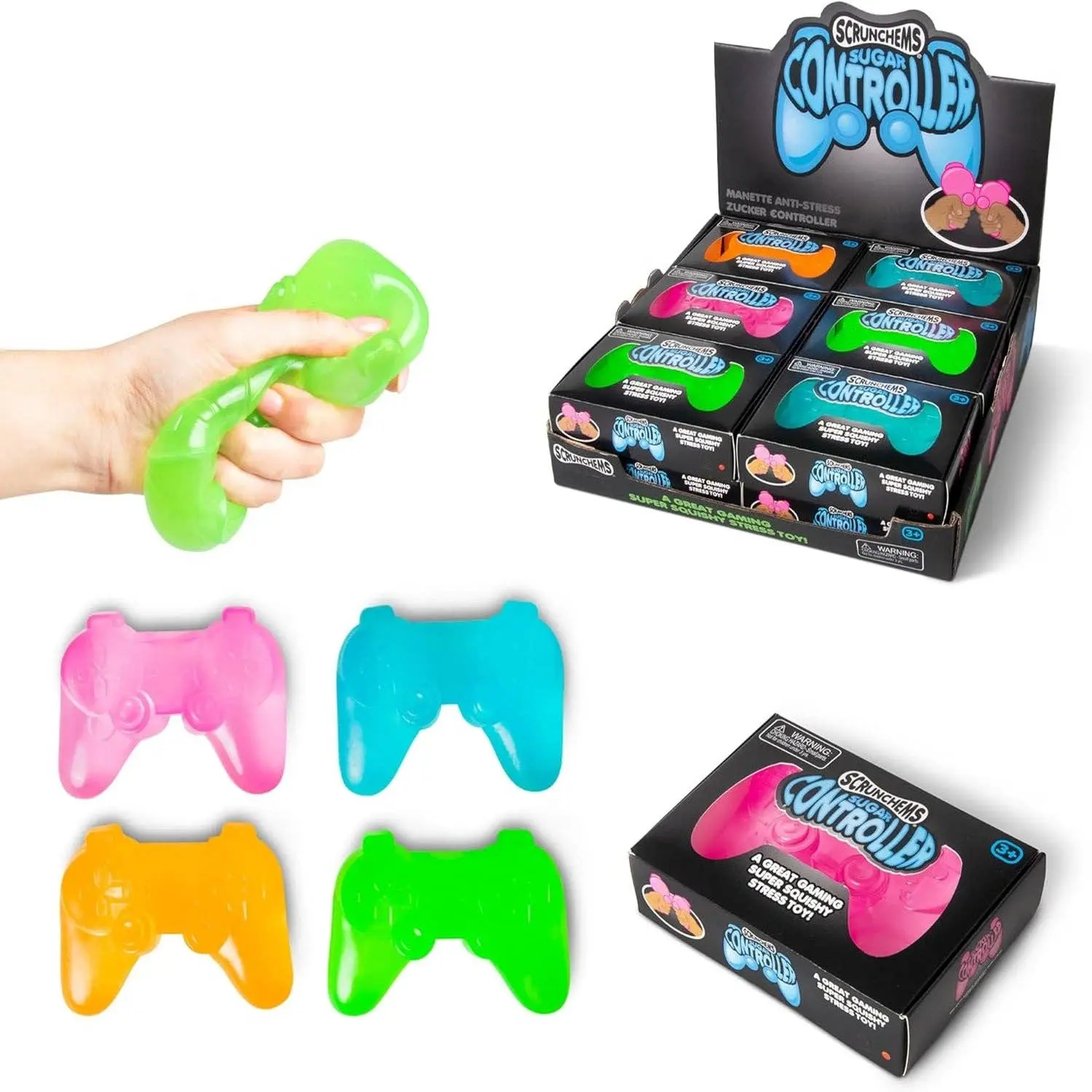Scrunchems Sugar Controller Squishy Fidget Toy (1pc) - Anxiety Relief Products, Stress Relief Tools, Decompression Squeeze, Sensory Calming Tool, Sensory Stress Reliever, You Choose Color cute