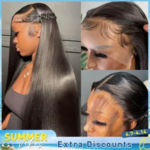 【Summervibes】Lemoda 250% Density 13x6 Full Frontal Lace Wigs Human Hair HD Transparent Lace Wigs Human Hair 13x6 Full Wig Brazilian 12A Straight Wig Human Hair for Black Women 13x6 Frontal Wig Human Hair