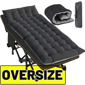 LITIDA Oversized Folding Bed Cot, Camping Cot With Carry Bag, 500lbs Support XXL, Portable Rollaway Guest Sleeping Cot With Mattress, Camp Cot Bed For Travel, Guest