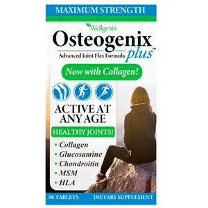 Wellgenix Osteogenix Plus – Daily Joint Support with Collagen, Glucosamine, Chondroitin, MSM & HLA | Promotes Flexibility, Comfort & Cartilage Health | 90 Tablets