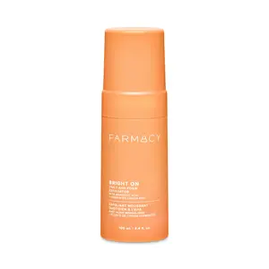 Farmacy Beauty Bright On Daily AHA Foam Exfoliator 100 ml Non-drying Formula with Mandelic Acid & Fermented Lemon Peel for Radiant Skin