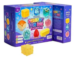 8-Piece Mystery Squishy Box Set for Kids Adults Stress Relief Fidget Toys Slow Rising Squeeze Sensory Play Gift Party Favors