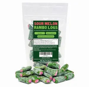 Swedish Candy Sour Melon Gummy Candy Rambo Logs, Swedish Sour Candy Melon Logs 8 Ounce, Hot Tiktok