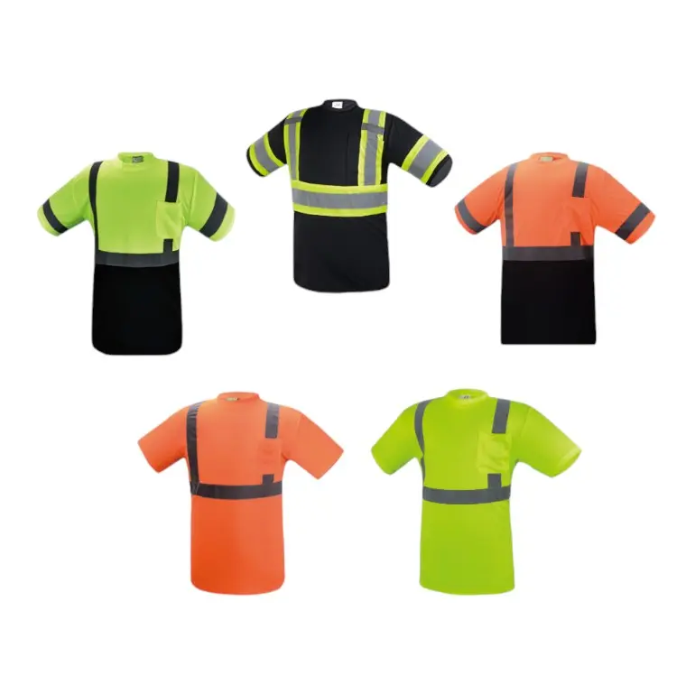 Men's & Women's 100% Polyester Short Sleeve Reflective Safety Shirts - 360-Degree Visibility Safety Equipment for Construction, Outdoor Work