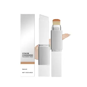 Blanc Cover Cream Stick,Korean Color-Changing FoundationStick, Full Coverage Base Makeup, Dual-Ended withDetachable Brush for a Flawless Look,Color-Changing FullCoverage Foundation Stick Concealer Cosmetic