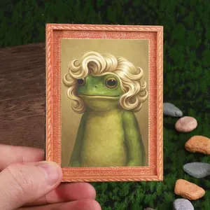Funny Frog Refrigerator Magnet, Mini Photo Frame Magnetic Fridge Magnet, Humorous Home Decor, Festive Decoration, Great Holiday Gift, Funny Magnets