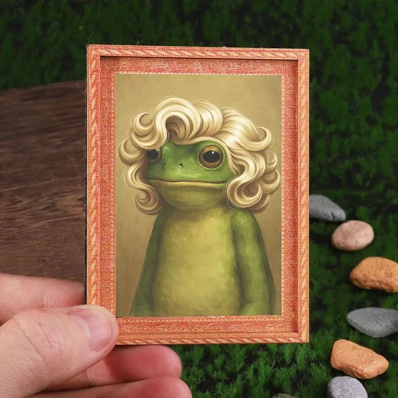 Funny Frog Refrigerator Magnet, Mini Photo Frame Magnetic Fridge Magnet, Humorous Home Decor, Festive Decoration, Great Holiday Gift, Funny Magnets, Magnetic Item