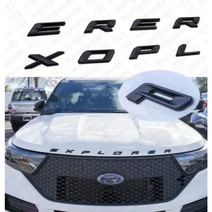 Matte Black 3D Raised Front Hood Explorer Letters Adhesive Decals - Pre-Taped Set, Car Vehicle Decoration Stickers for Trucks, 2011-2026 Explorer Model Emblem Badge Trim