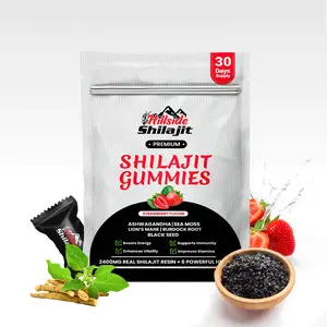 HILLSIDE SHILAJIT Shilajit Gummies for men & women Strawberry Flavor with Ashwagandha Burdock Roots 60 Vegan Gummies No Added Sugar 30 Days Supply Herbal Energy Supplement Natural Fiber support Energy Stamina