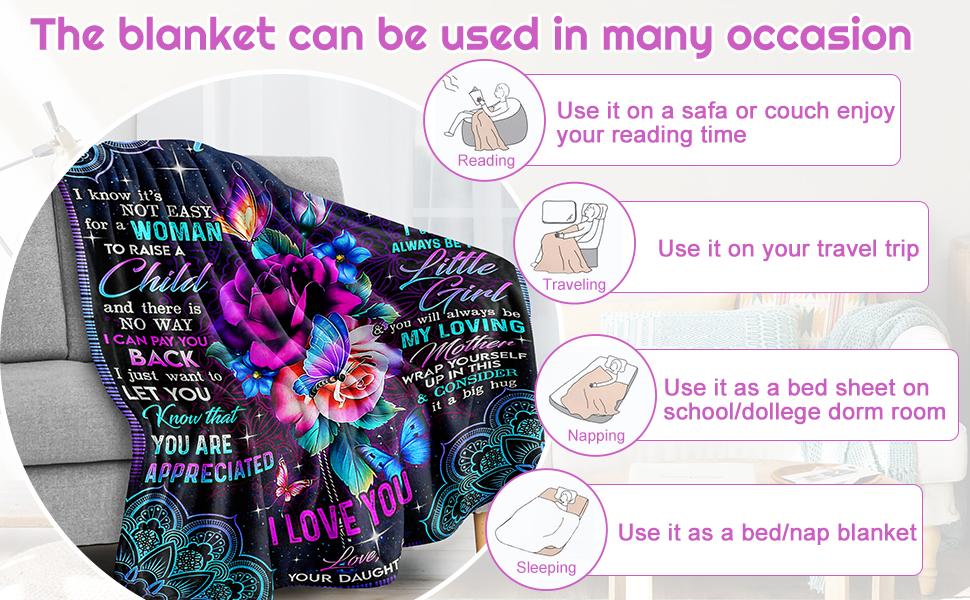 A Gift from Daughter to Mom — A Mother's Day & Birthday Tribute to a Great Mother: Warm Fleece Throw Blanket (60" x 50")