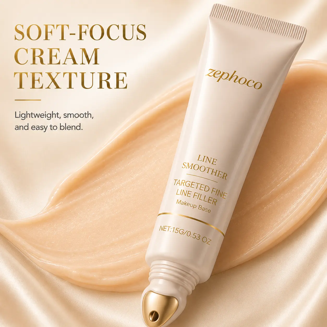 Targeted Fine Line Smoother Primer, Pore-Blurring Makeup Base with Precision Applicator Tip, Lightweight Soft-Focus Face Cream, 15g