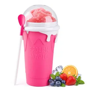 Deals For You Days 16.9oz Slushie Maker Cup Drinkware, Frozen Magic Squeeze Tool with Lid & Straw, DIY Cooling Container for Juice Milk Yogurt Ice Cream, Kitchenware Gift for Friends