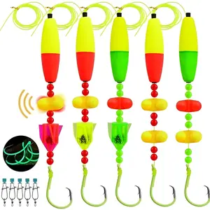 5 Pack Catfish Rigs, Hand Tied, Luminescent Circle Hook Trolling Rig Santee Cooper